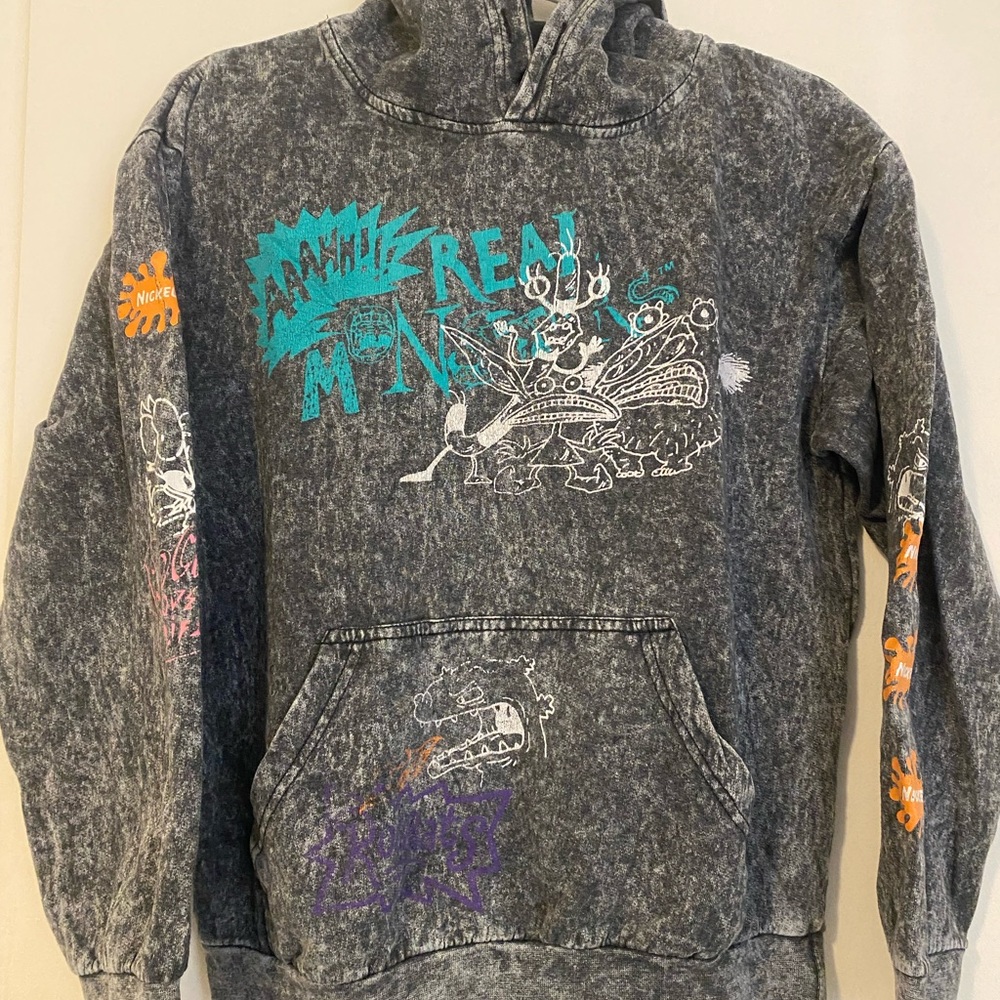 Nickelodeon Gray and Orange Graphic Sweatshirt